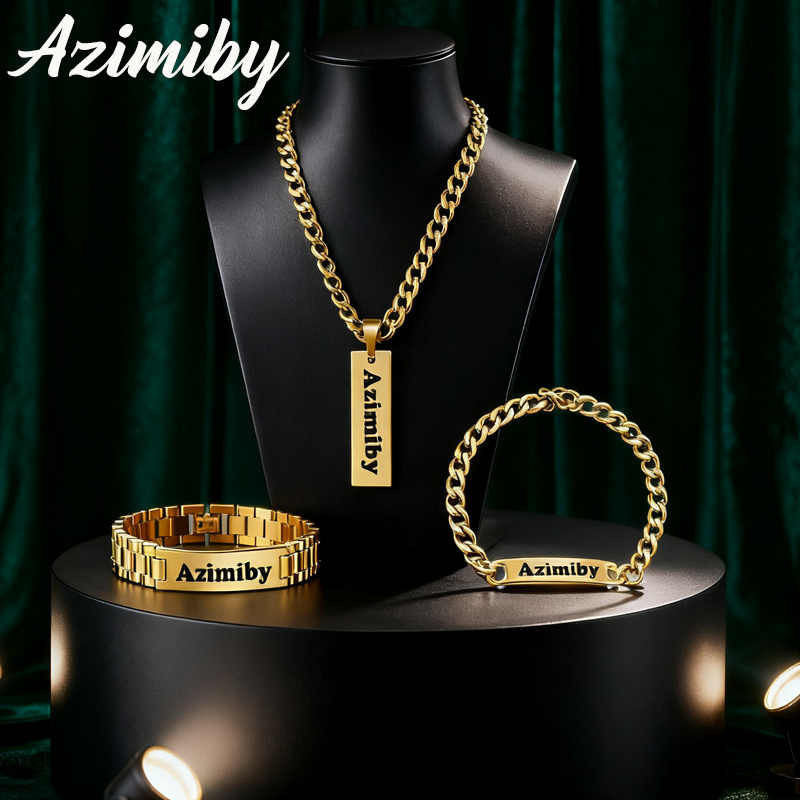Men'S Fashion Jewelry Bracelets - Azimiby Customizable Name Classic Punk Style