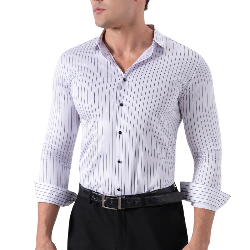 Men'S Fashion Formal - Retro Striped Wrinkle Free Stretch Dress