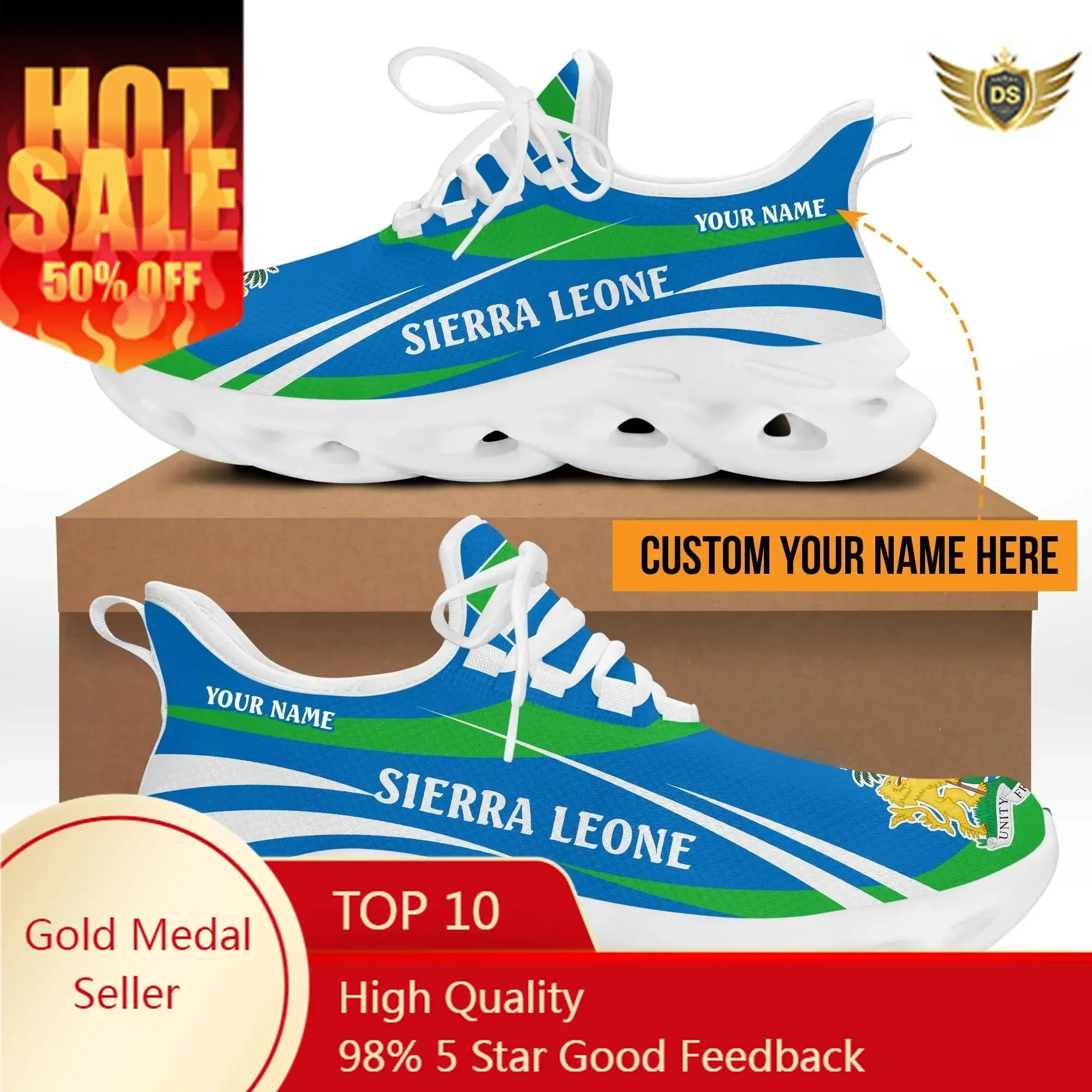 Men'S Fashion Running Shoes - Designer Sneaker Man Flag Of Sierra