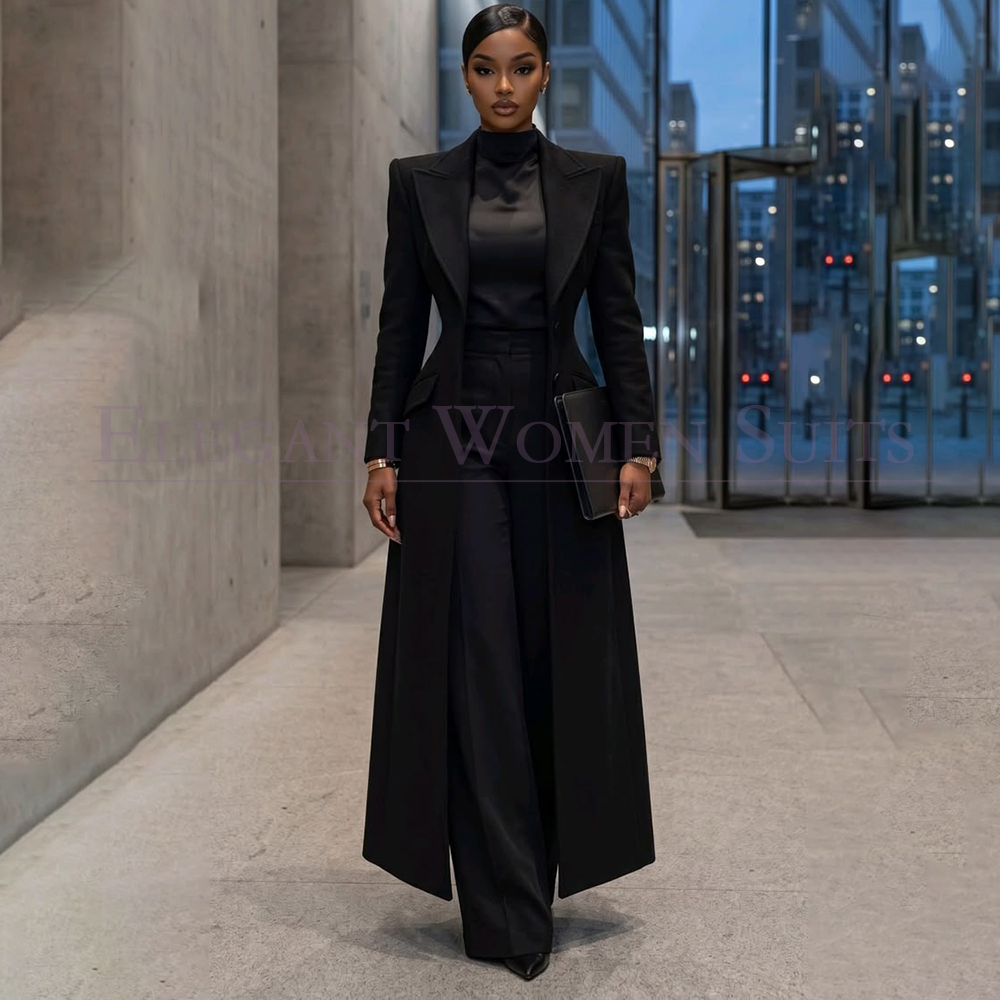 Men'S Fashion All Black Outfit - Luxury Black Women's Blazer Suits 2026