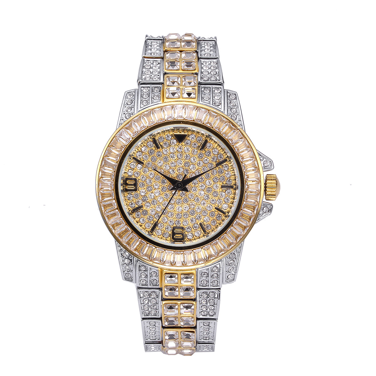 Men'S Fashion Jewelry Bracelets - Luxury Full Stone Quartz Watches for