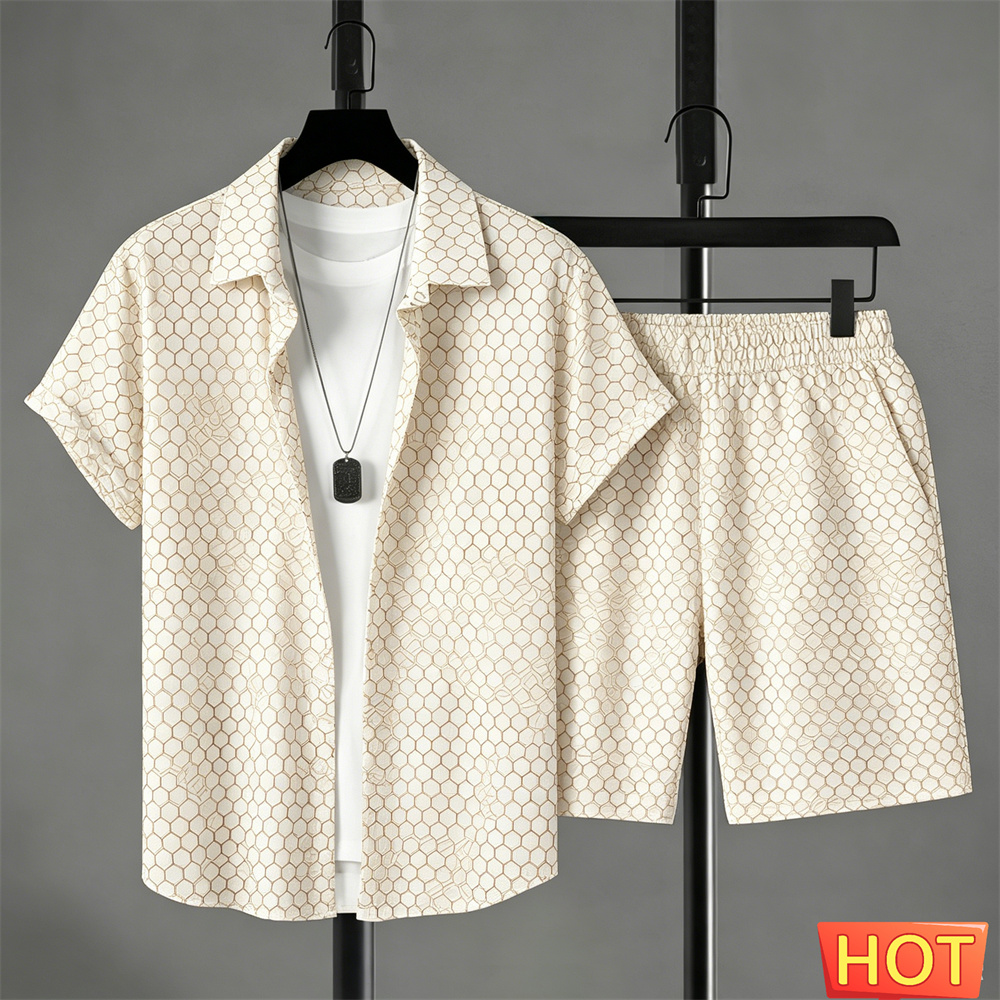 Mens Fashion Clothes - Summer Outfits Man Shirt Set Gradient