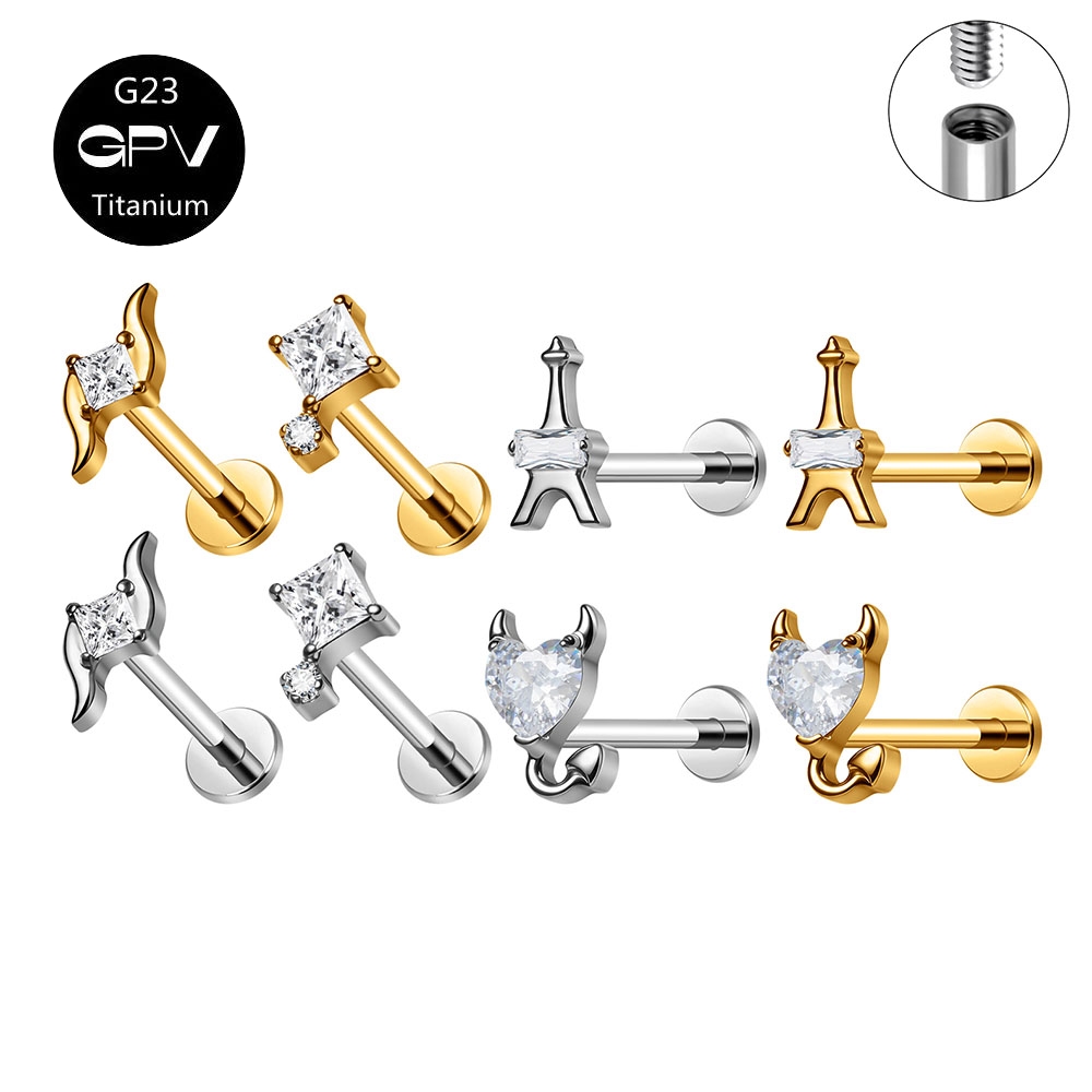 Mens Fashion In 1920 - ASTM G23 Titanium Ear Studs Iron