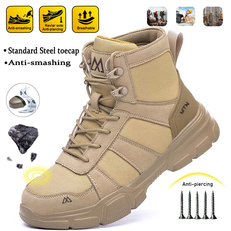 Mens Fashion Week - Men Anti Smash Puncture-Proof Mining Boots