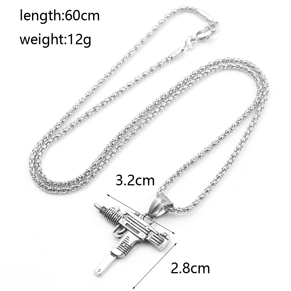 Punk Uzi Pistol Machine Gun Ne - Men'S Fashion Necklaces recension och pris