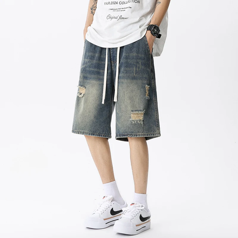 Summer Thin Denim Shorts Men's - Men'S Fashion Overalls recension och pris