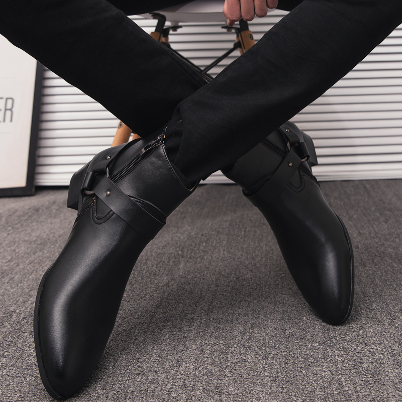 2026 New Ankle Boots PU Leathe - Mens Fashion Dress Shoes recension och pris