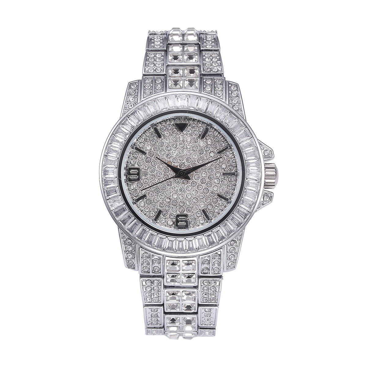 Luxury Full Stone Quartz Watch - Men'S Fashion Jewelry Bracelets recension och pris