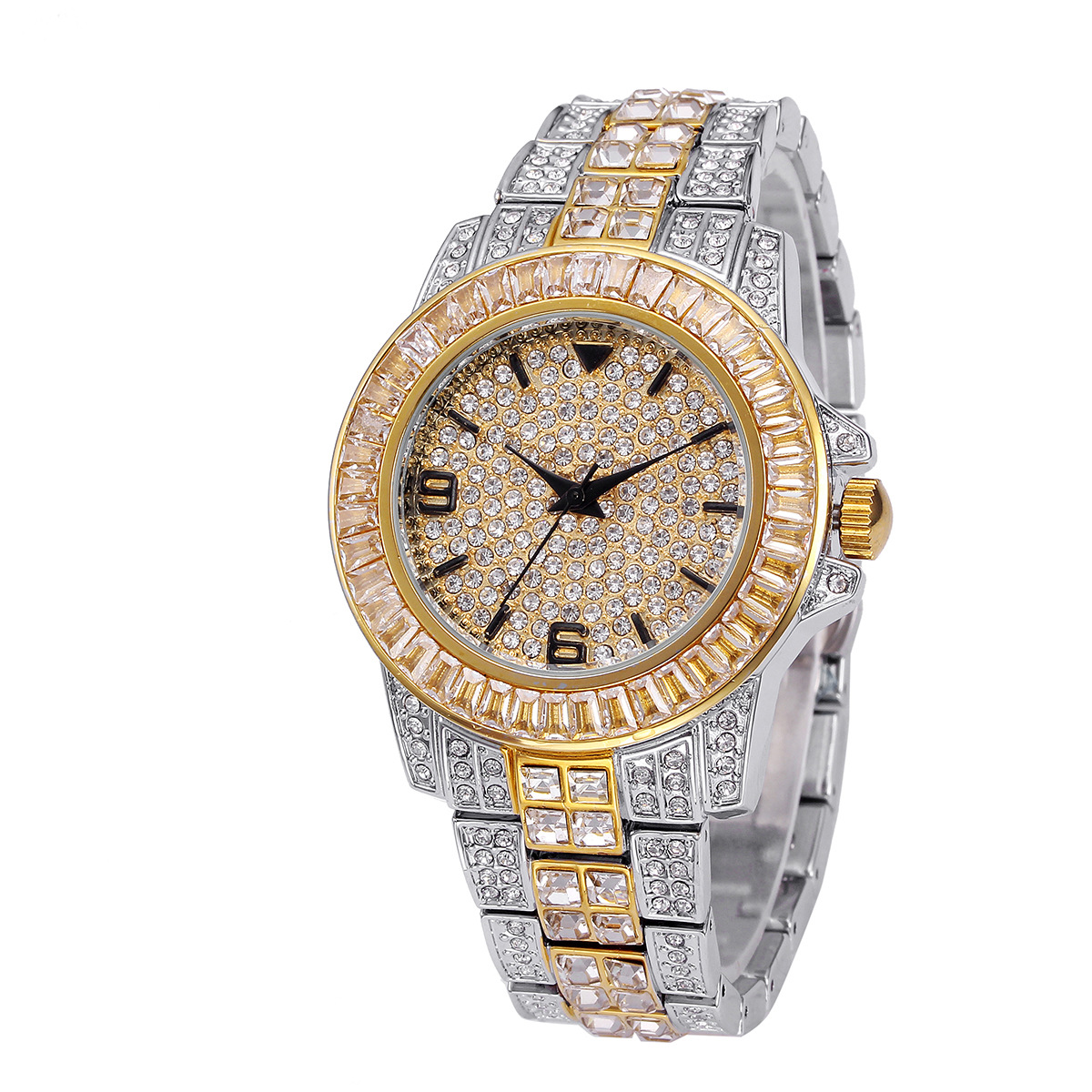 Luxury Full Stone Quartz Watch - Men'S Fashion Jewelry Bracelets recension och pris
