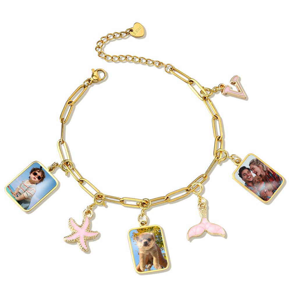 Customized Photo Letter Flag P - Men'S Fashion Jewelry Bracelets recension och pris