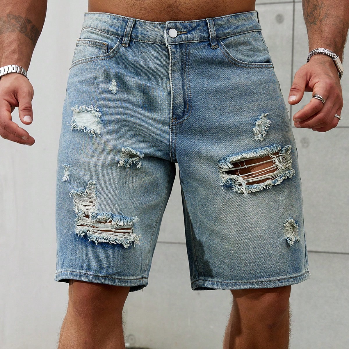 New Fashion Mens Ripped Short  - Men'S Fashion Overalls recension och pris