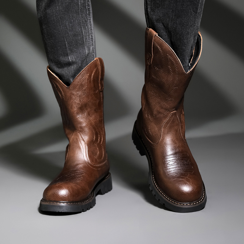Fashion Mens Cowboy Boots New  - Men Fashion Vintage recension och pris