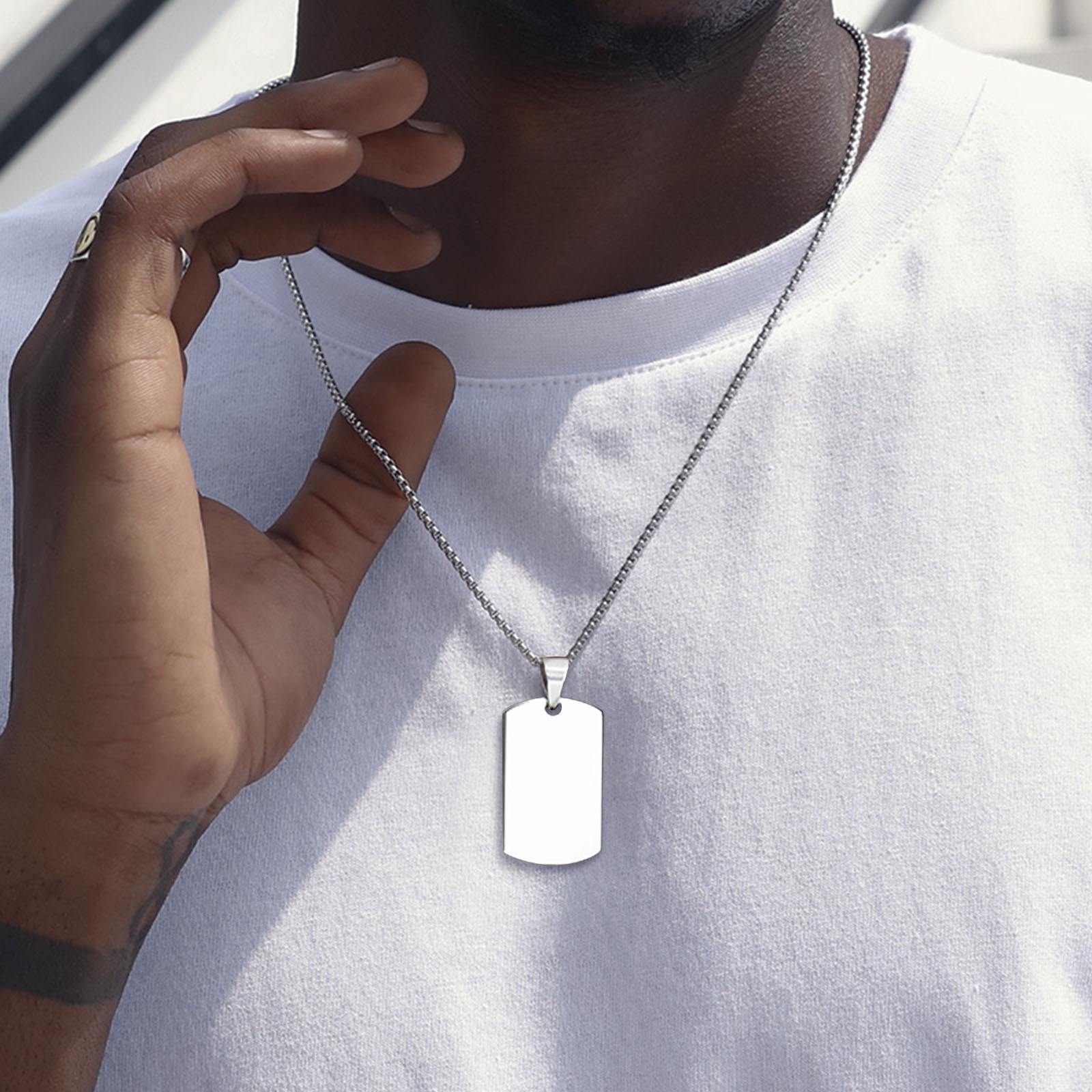 Men Dog Tag Urn Necklace,Stain - Mens Fashion In The 50S recension och pris