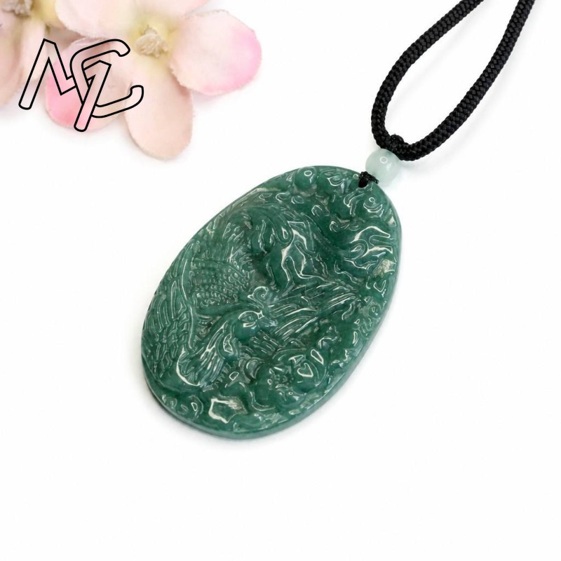 Real Natural Emerald Jade Blue - Men'S Fashion Necklaces recension och pris