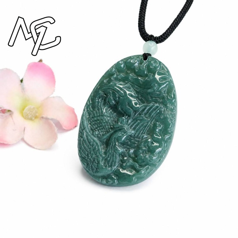 Real Natural Emerald Jade Blue - Men'S Fashion Necklaces recension och pris