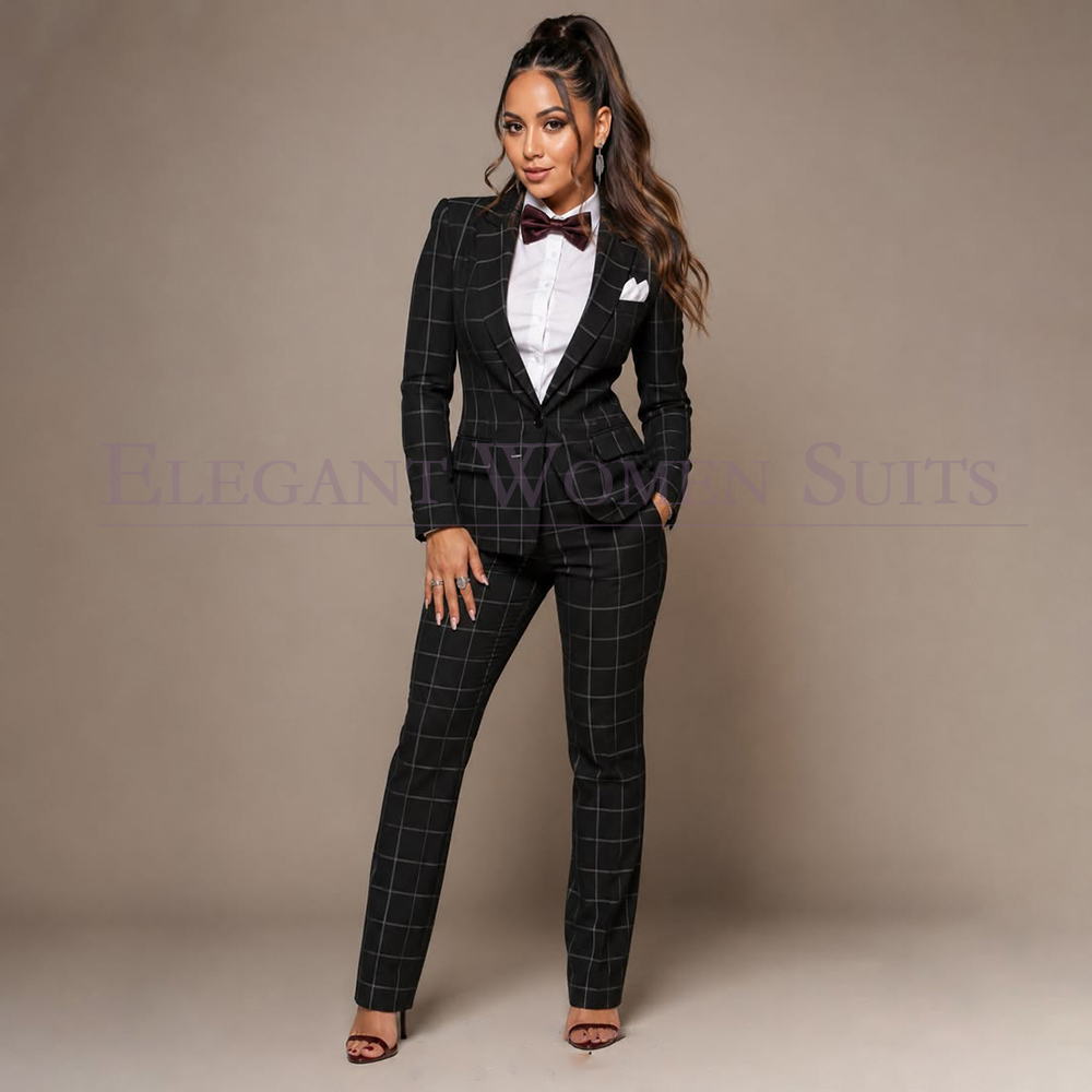 Black Check Women's Suits Fash - Men'S Fashion All Black Outfit recension och pris