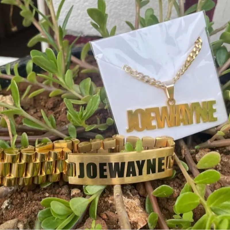 Custom Men Name Necklace Big B - Men'S Fashion Jewelry Bracelets recension och pris