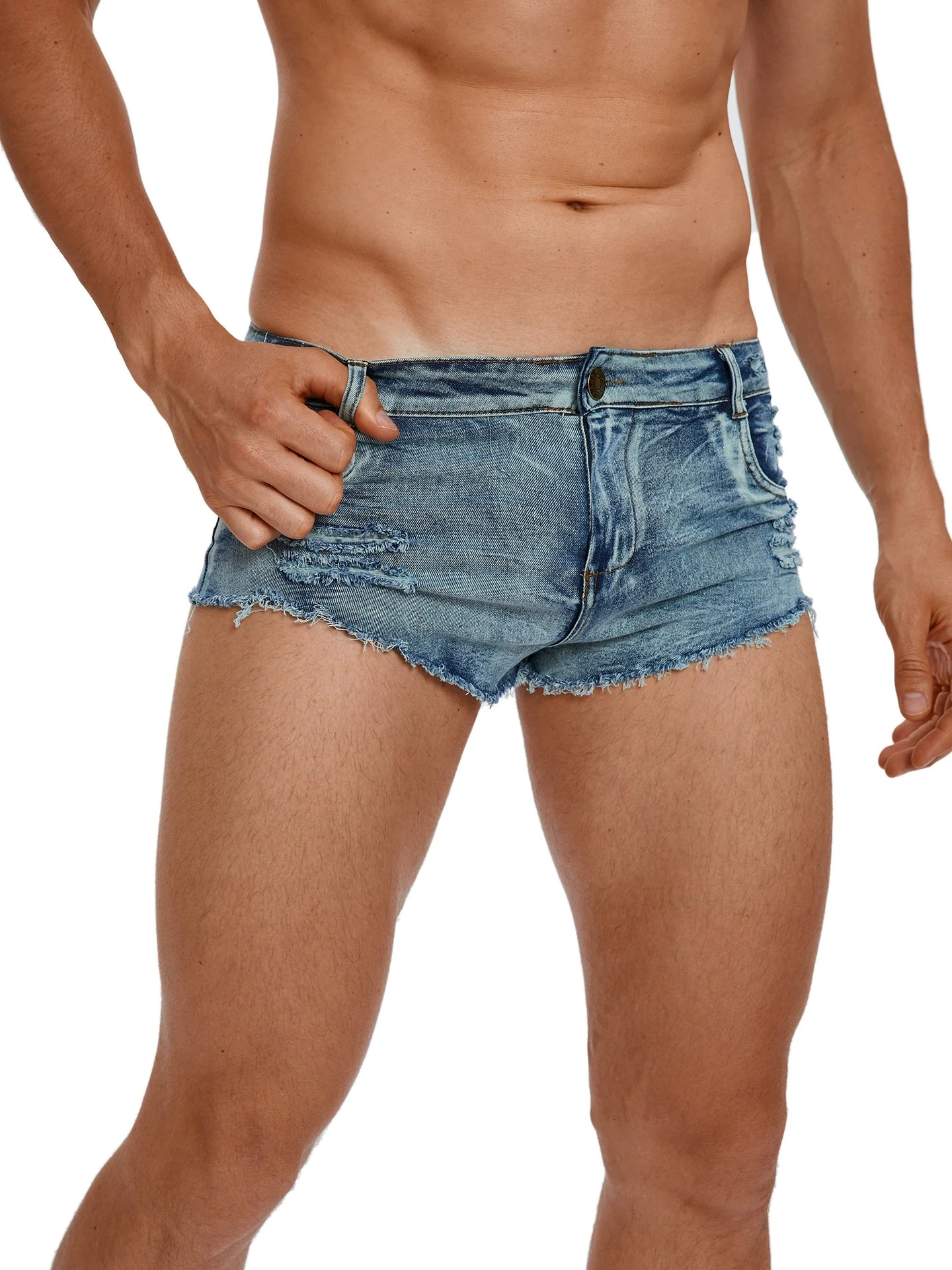 Men's Low Waist Jeans Shorts F - Men'S Fashion Overalls recension och pris