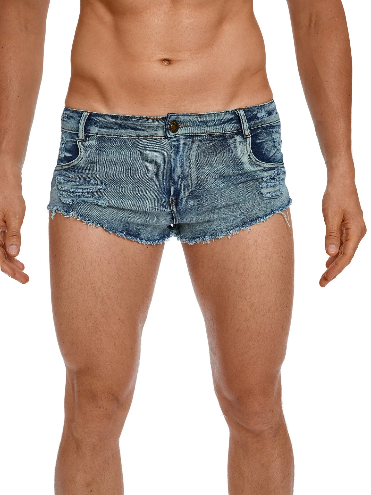 Men's Low Waist Jeans Shorts F - Men'S Fashion Overalls recension och pris
