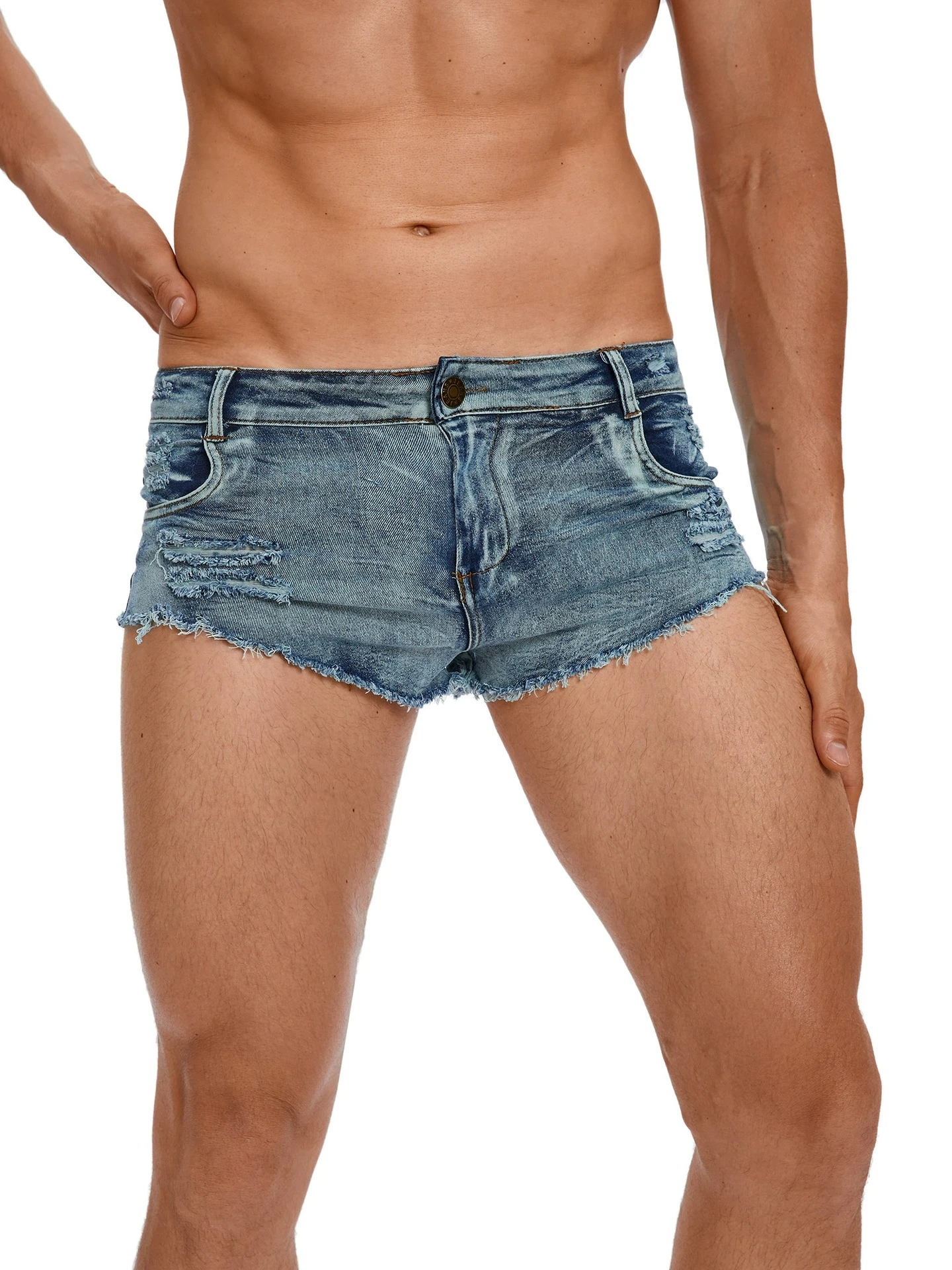 Men's Low Waist Jeans Shorts F - Men'S Fashion Overalls recension och pris