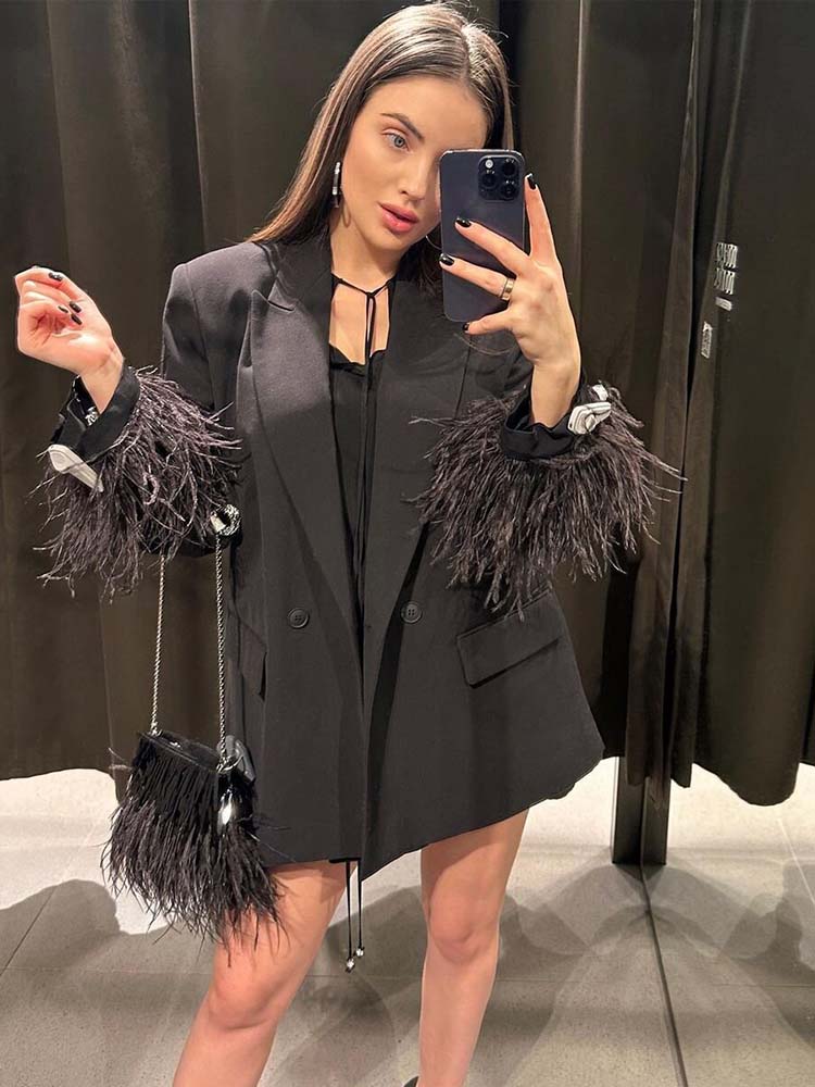 Fashion Chic Black With Feathe - Men'S Fashion All Black Outfit recension och pris